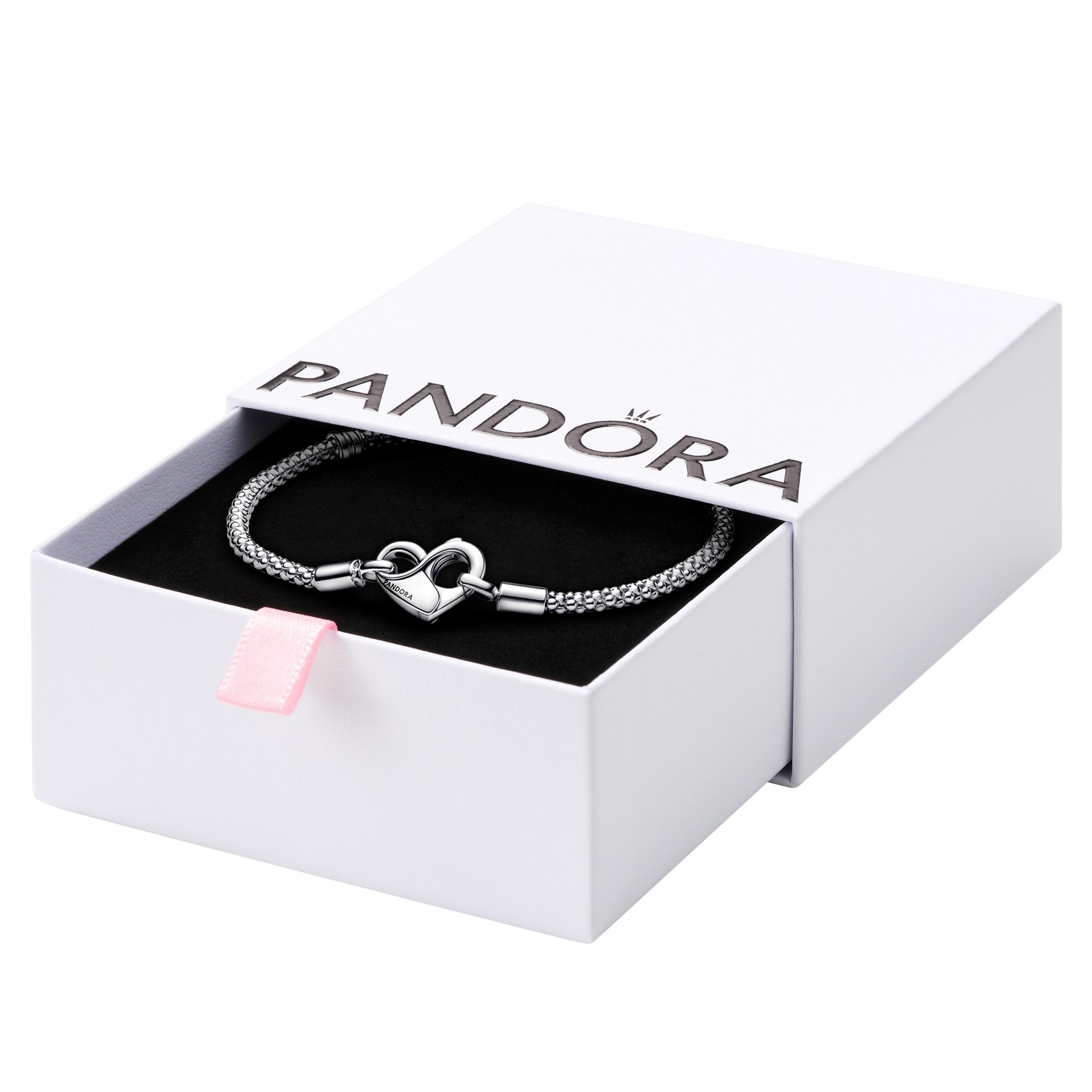 PANDORAブレスレット箱付延長パーツ有 Amazon | PANDORA Pulsera Moments 592453C00-19 Tachuelas